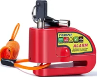 Zámek brzdového kotouče Alarm Červený Alarmový Kotoučový Zámek s 1,2 m Oranžový Kabel pro připomenutí Černý pásek Taška Zámek na kolo Vodotěsný zámek na motocykl s alarmem