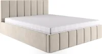 MEBLITO Polsterbett Doppelbett Pescara Bett Bettkasten 120x200 cm Creme (Magic Velvet 2201) Matratze