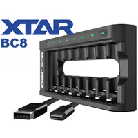 XTAR BC8 8-slotová USB nabíjačka pre Li-Ion a NiMh batérie