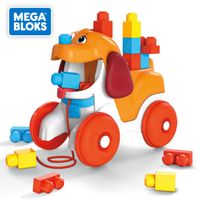 Mega Bloks Hündchen zum Hinterherziehen, Nachzieh-Spielzeug mit Bausteinen