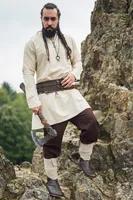 Wikinger Tunika aus Leinen - Natur XL
