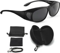 FALINGO Sonnenbrille Überzieh Überziehbrille CLASSIC EDITION polarisiert UV400 (Schwarz matt)