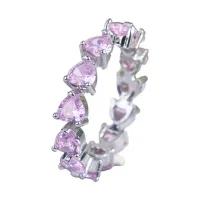 Fingerring in Herzform, mit Strasssteinen, für Damen, verstellbar, feine Verarbeitung, für Dating-Rosa