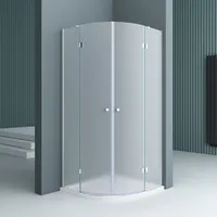 doporro Viertelkreisdusche Duschkabine 80x80x190cm Duschabtrennung ESG-Sicherheitsglas Satiniert inkl. Easy-Clean-Beschichtung Ravenna02VS
