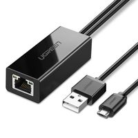 Ugreen externer Micro-USB 100Mbps Netzwerkadapter für Chromecast 1m Adapter Splitter schwarz