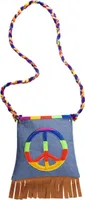 Kostümzubehör Hippie Flower-Power Tasche 86cm