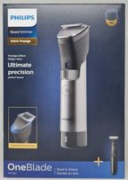 Philips BT9810/90 Series 9000 Prestige Barttrimmer mit SteelPrecision-Technologie inkl. OneBlade - Silber