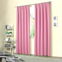 heimtexland ® 2 Stück Thermo Verdunkelungsvorhänge Sonnenschutz Kälteisolierung Verdunkelungsgardinen Kräuselband Vorhang Typ139 Rosa HxB 245 x 135 cm