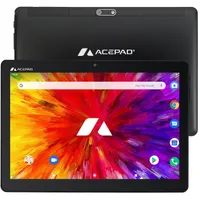 Acepad A130 Tablet 10 Zoll, 12GB Ram (6GB+6GB), 128GB Speicher, 4G LTE, IPS HD+ 10.1" Tablet, Octa Core, WLAN/Bluetooth/GPS (Schwarz v2024)