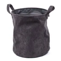 Skládací koš na prádlo, černý, Ø 40 cm