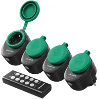 DEWENWILS Funksteckdose mit Fernbedienung Außen, 4er Set, IP44, 16A 3680W