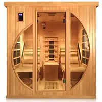 HECHT Infrarot Sauna Fantasy | 12 Heizstrahler | 3450 W | 180 x 180 x 190 cm | mit 2 Liegen