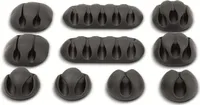 Kabelhalter 10er-Set, System, selbstklebend, schwarz