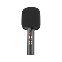 MaxLife Bluetooth-Mikrofon mit Lautsprecher MXBM-600 Schwarz Kabellos Lautsprecher mit Microfon 3W Kompatibel mit iPhone, Android, 1200 mAh Akku für Kinder, Erwachsene