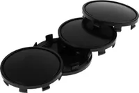 4x 61mm Nabenkappen Felgen Deckel Radnaben Kappen Schwarz Gewölbt kompatibel mit AUDI