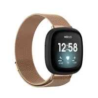 Pre Fitbit Versa 4 + 3 / Sense 1+ 2 Magnetické kovové hodinky Náhradný náramok Rose Gold