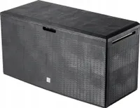 KADAX Gartenkiste "Megara", Aufbewahrungsbox aus Kunststoff, Gartentruhe, Gartenbox, Anthrazit, 290L, 114 cm