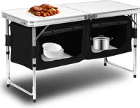 Jayseuw kempingová kuchyňa 120x68x47, kempingová skrinka s hliníkovým rámom, kempingový nábytok, vonkajšia kempingová kuchyňa, skladacia