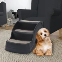 Hundetreppe mit 3 Stufen Klappbar Schwarz