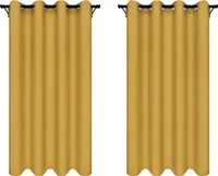 Voppi Żółte zasłony na przelotkach 140x160 cm krótkie półzaciemniające zasłony do pokoju kuchni jadalni