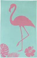 Strandtuch Flamingo 100x160cm grün 100 x 160 cm