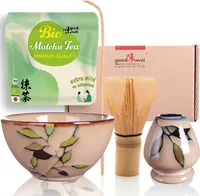 Matcha Teezeremonie Set "Bamboo" mit Teeschale, Besenhalter und 30g Premium Matcha