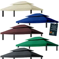 freigarten.de Ersatzdach für Pavillon 3x4 Meter Wasserdicht Material: Panama PCV Soft 370g/m² extra stark Modell 5 (Anthrazit)