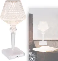 Tischlampe kabellos mit Akku Touch Dimmer Kristall Tischleuchte Dimmbar