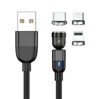 2 × magnetický nabíjecí kabel 3 v 1 kompatibilní s Mirco USB, smartphony typu C a zařízeními iProduct, černý, 3,3 ft