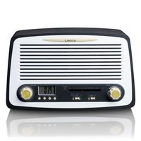 Lenco SR-02GY - Retro-Radio - FM Tischradio - Uhr