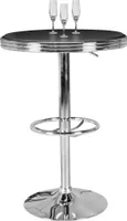 Bartisch Ø 60 cm American Diner Schwarz / Alu Design Bistrotisch Stehtisch rund
