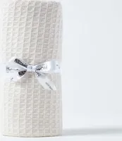HOMESCAPES 100% Baumwolle Waffel Babydecke natur, 125 x 150 cm