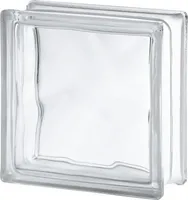 Luxfera vlnka 19 x 19 x 8 cm, sklenená tvárnica číra