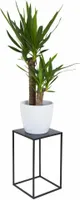 HowHomely Modern Pflanzenständer, Blumenhocker aus Metall Schwarz 40 cm Höhe - Blumenständer für das Haus
