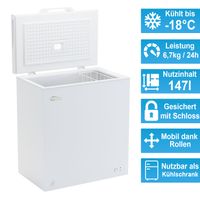 TroniTechnik Gefriertruhe Kühltruhe Kühlfach BORGAR 160  Abschließbar mit Korb