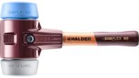 Halder SIMPLEX-Schonhammer mit Tempergussgehäuse und hochwertigem extra kurzen Holzstiel | D=80 mm, Variante:TPE-soft / TPE-mid