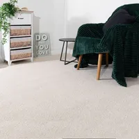 Steffensmeier Teppichboden Ibiza | Auslegware | Kinderzimmer ,Wohnzimmer,Schlafzimmer und Jugendzimmer | Creme, Größe: 100x100 cm