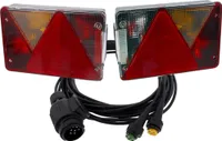 Aspöck Satz Multipoint 4 IV Re + RFS / Li + NSL Rückleuchten + Anschlusskabel 4 Meter 13pol