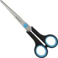 Westcott Easy-, Softgrip Schere, rostfreie Klingen, blau-schwarzer Kunststoff-Griff, 17,5cm / 7 Zoll, 1 Stück