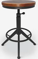 Hocker vintage industriell schraubverstellbar schwarz aus Metall Crewi