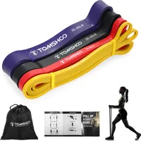 4-teiliges Klimmzug-Assist-Baender-Set, Widerstandsschleifenbaender, Powerlifting-Workout-uebungs-Stretchbaender mit Tragetasche