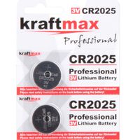 Kraftmax 2er Pack CR2025 Lithium Hochleistungs- Batterie / 3V CR 2025 Knopfzelle für professionelle Anwendungen - Neuste Generation