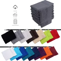 10er Set Frottee Waschhandschuhe Elegance 16x21 cm 100% Baumwolle 500 gsm Waschhandschuh anthrazit