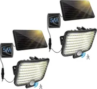 Außenleuchte mit Bewegungsmelder Solarlampen für außen Garten 2X120LED