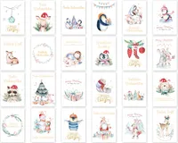 Friendly Fox Weihnachtskarten Set, 24 Weihnachtskarten, A6 Karte Weihnachten, Weihnachtspost, Grußkarten Weihnachten Postkarten