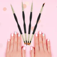 4 Stück nagelpinsel set, gelpinsel nagelmodelage, gel pinsel, Professionelle Nagel Pinsel, Flachpinsel Nailart Gelpinsel Maniküre Pinsel Set
