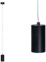GU10 Pendelleuchte, Hängeleuchte 1-flammig, Schwarz Ø 5,6cm, 1x GU10 (Karadon)