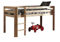 Łóżko do zabawy Vipack Pino - lita sosna lakierowana naturalnie, wymiary: 210 cm x 114 cm x 106 cm; PIHSZG10