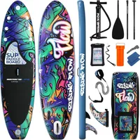 SereneLife Stand Up Paddling Board Set, SUP Board Komplettes Zubehör, Stand Up Paddle Board für Kinder & Erwachsene, Surfbrett & Tragetasche