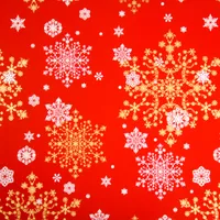 Geschenkpapier Schneeflocken Muster 70cm x 2m Rolle rot / weiß / gold